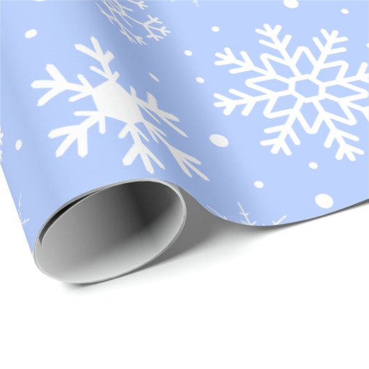 Schneeflocken Blau Geschenkpapier (Rolleneckpunkt)
