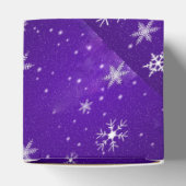 Schneeflocken Blau-Lila Backgrd Herz 2x2 Box Geschenkschachtel (Oben)