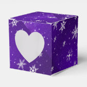 Schneeflocken Blau-Lila Backgrd Herz 2x2 Box Geschenkschachtel (Vorderseite)