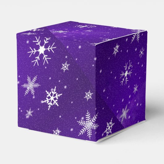 Schneeflocken Blau-Lila Backgrd Herz 2x2 Box Geschenkschachtel (Rückseite)