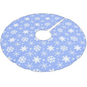 Schneeflocken Blau Polyester Weihnachtsbaumdecke (Schrägansicht)