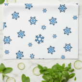 Schneeflocken (blau und schwarz) geschirrtuch (Gefaltet)