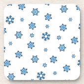 Schneeflocken (blau und schwarz) getränkeuntersetzer (Vorderseite)