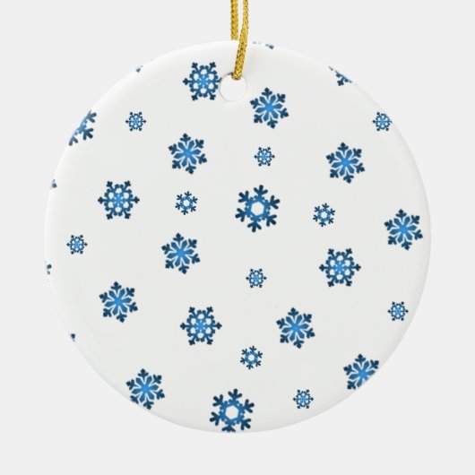 Schneeflocken (blau und schwarz) keramik ornament (Vorne)