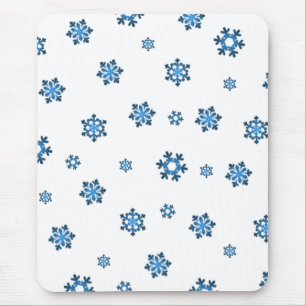 Schneeflocken (blau und schwarz) mousepad