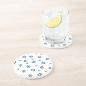 Schneeflocken (blau und schwarz) sandstein untersetzer (Seite)