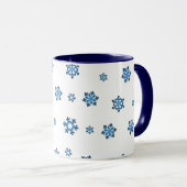 Schneeflocken (blau und schwarz) tasse (VorderseiteRechts)