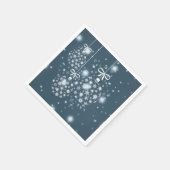 Schneeflocken, blau und weiß, Ballons Serviette (Ecke)