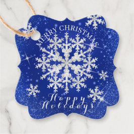 Schneeflocken Blau Weiß Geschenkanhänger