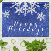 Schneeflocken Blau Weiß Geschirrtuch (Gefaltet)