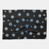 Schneeflocken (blau & weiß) geschirrtuch (Horizontal)