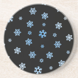 Schneeflocken (blau & weiß) getränkeuntersetzer