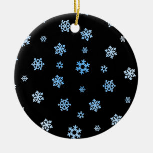 Schneeflocken (blau & weiß) keramikornament