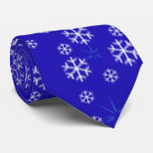 Schneeflocken, blau, weiß krawatte (Gerollt)
