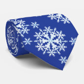 Schneeflocken Blau Weiß Krawatte (Gerollt)