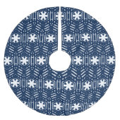 Schneeflocken, blau-weiß-Muster Weihnachten Polyester Weihnachtsbaumdecke (Vorderseite)