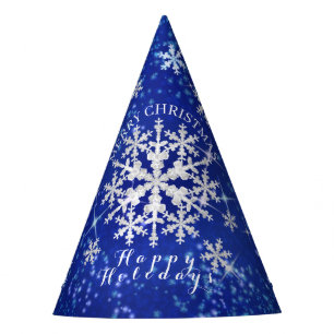 Schneeflocken Blau Weiß Partyhütchen
