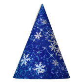 Schneeflocken Blau Weiß Partyhütchen (Links)