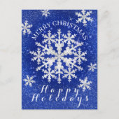 Schneeflocken Blau Weiß Postkarte (Vorderseite)