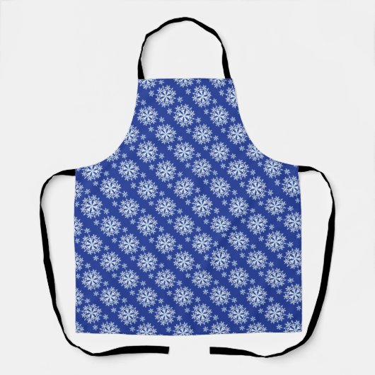 Schneeflocken Blau Weiß Schürze (Vorderseite)