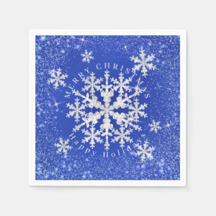 Schneeflocken Blau Weiß Serviette