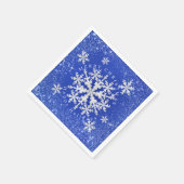 Schneeflocken Blau Weiß Serviette (Ecke)