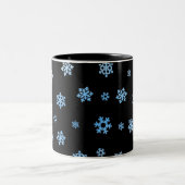 Schneeflocken (blau & weiß) zweifarbige tasse (Mittel)
