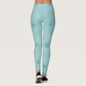 Schneeflocken, blaue, kalte Wintersportarten Leggings (Rückseite)