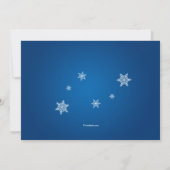 Schneeflocken Blaue Party Einladung (Rückseite)