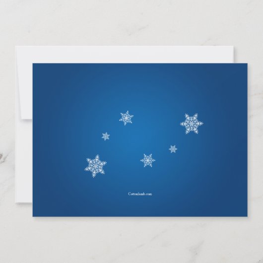 Schneeflocken Blaue Party Einladung (Rückseite)