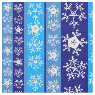 Schneeflocken Blaue Streifen Stoff