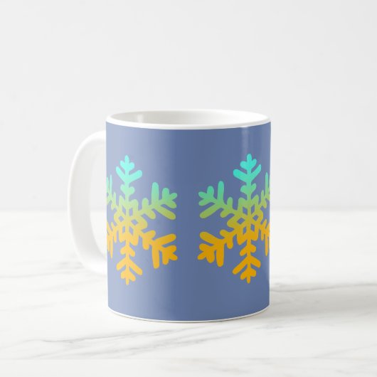 Schneeflocken Blaue Tasse (Vorderseite Links)