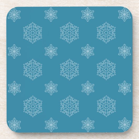 Schneeflocken Blaue Untersetzer (Vorderseite)