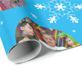 Schneeflocken blauer Foto Weihnachtsgeschmack Foto Geschenkpapier (Rolleneckpunkt)