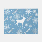 Schneeflocken blauer Weihnachten Fußmatte (Vorderseite)