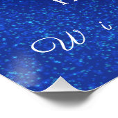 Schneeflocken Blaues, glänzendes Poster (Ecke)