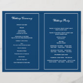 Schneeflocken-blaues Hochzeitsprogramm (Rückseite)