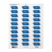 Schneeflocken-blaues Winterhochzeitlabel (Vorne)