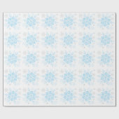 Schneeflocken Blue Silver Winter Baby Dusche Geschenkpapier (Flach)