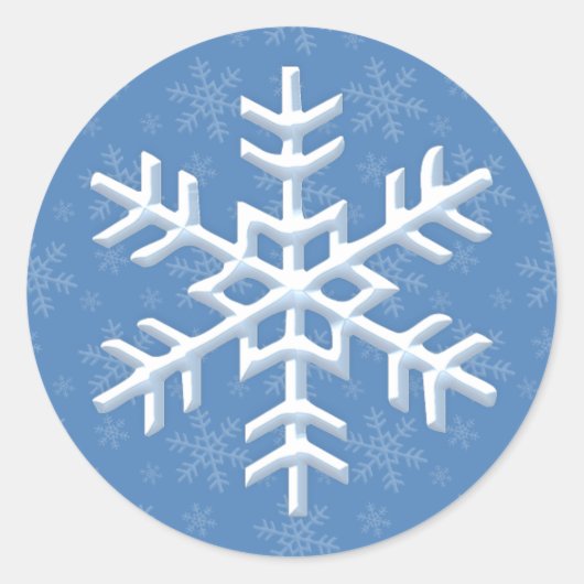 Schneeflocken Blue Winter Holiday Stickers (Vorderseite)