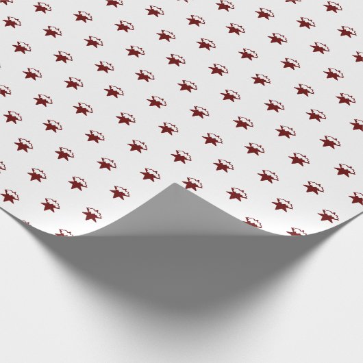 Schneeflocken Bordeaux, weißes Muster - Urlaub Geschenkpapier (Ecke)