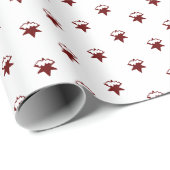 Schneeflocken Bordeaux, weißes Muster - Urlaub Geschenkpapier (Rolleneckpunkt)