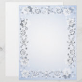 Schneeflocken-Border, ungedeutetes Schreibpapier (Vorne/Hinten)