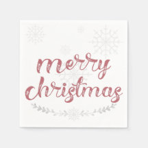 Schneeflocken & Branchen Holiday Napkins