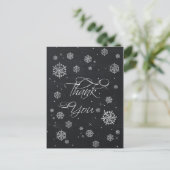 Schneeflocken-Brautparty für Skihaftfliegen Danke Postkarte (Stehend Vorderseite)