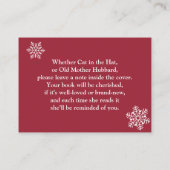 Schneeflocken bringen Babydusche in ein Buch Begleitkarte (Rückseite)