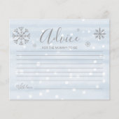 Schneeflocken Budget Baby Boy Duschberatung Karten (Vorderseite)