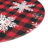 Schneeflocken & Buffalo Kariert: Wintergarten Schneidebrett (Ecke)