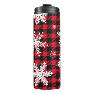 Schneeflocken & Buffalo Karo: Winterzauber Thermosbecher