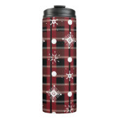 Schneeflocken Buffalo Pattern Urlaub Thermosbecher (Vorderseite)
